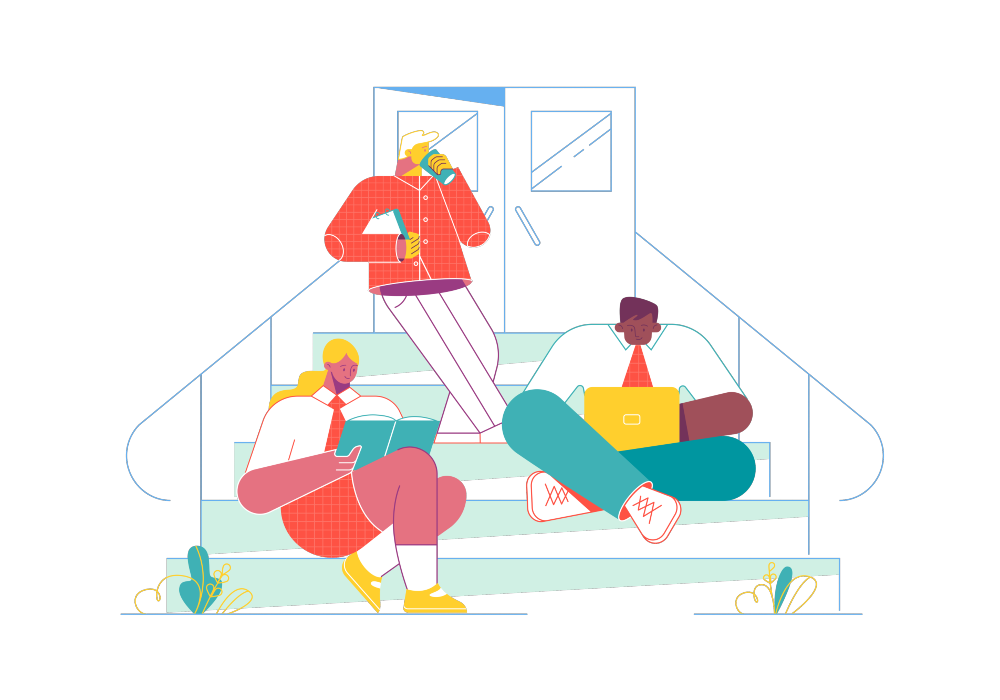 Students on doorstep