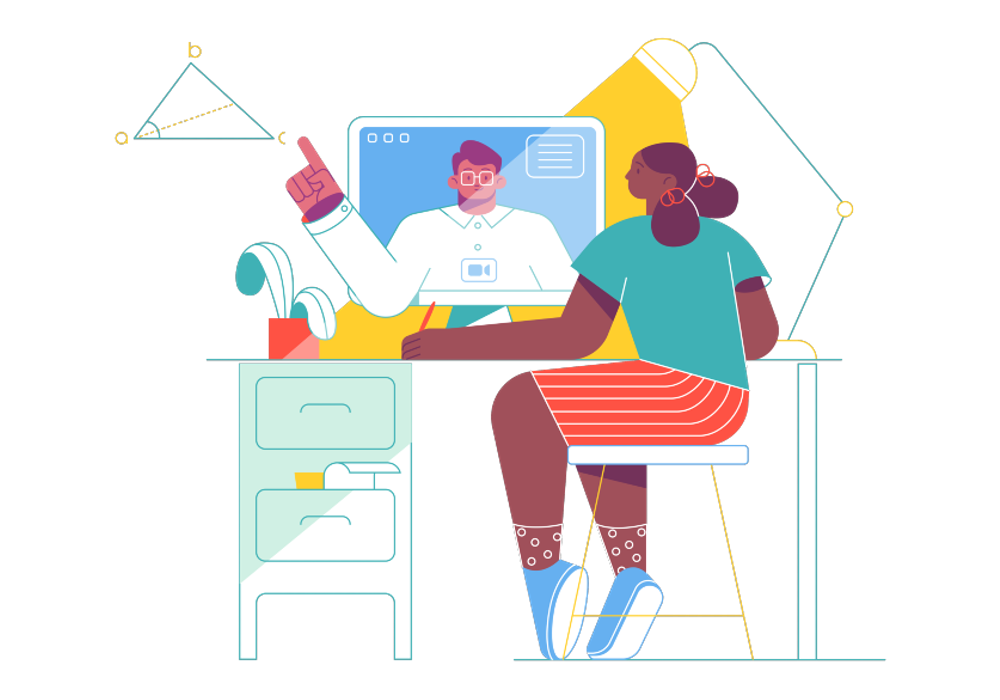 Student and teacher online